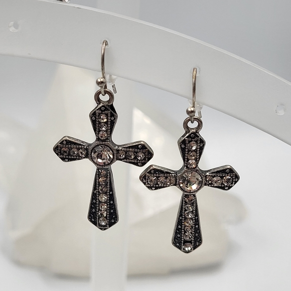 4 Pair - Black & Silver Sparkly Earrings Package - Picture 3 of 7